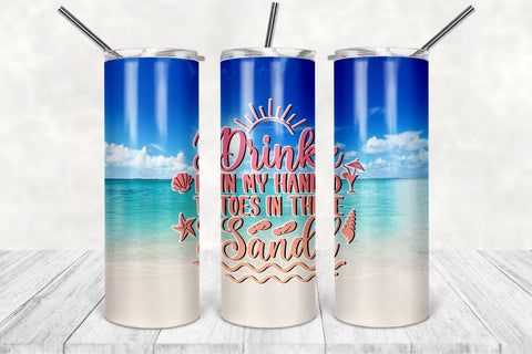 20oz Skinny Tumbler Drink in my hands Toes in the sand, Beach ...