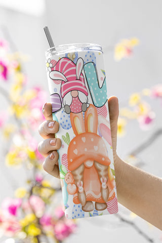 20oz Skinny Tumbler Easter Gnomes Sublimation Design Templates, Easter Eggs Straight PNG Digital Download Easter bunny rabbit eggs spring Sublimation CaldwellArt 