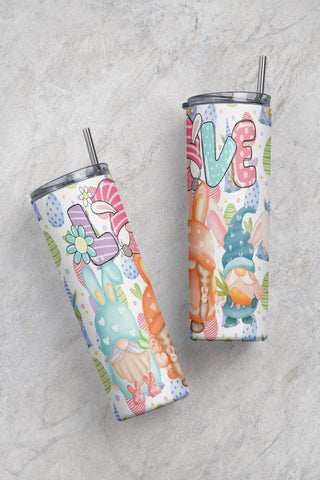 20oz Skinny Tumbler Easter Gnomes Sublimation Design Templates, Easter Eggs Straight PNG Digital Download Easter bunny rabbit eggs spring Sublimation CaldwellArt 