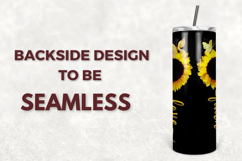 20oz Skinny Tumbler Faith Love Hope Sunflower Floral Sublimation Design Templates, Religious PNG Straight/Warped Digital Download Sublimation TumblersByPhill 