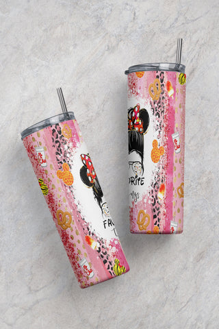 20oz Skinny Tumbler Favorite Things Messy Bun Mom Design, Sublimation Design Tumbler PNG Sublimation CaldwellArt 