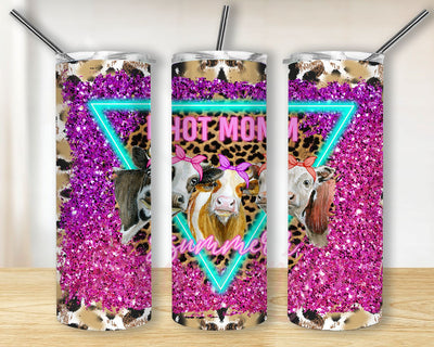 20oz Skinny Tumbler Hot Mom Summer Vibes Sublimation Design Templates,Straight PNG Digital Download. Monstera Leaf Leopard Print Sublimation BouDesign 