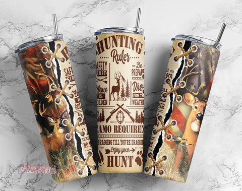 20oz Skinny Tumbler Hunting Rule Camo Hunt Sublimation Designs for Straight/Tapered Tumbler PNG, 20oz Skinny Tumbler Design PNG Sublimation CaldwellArt 