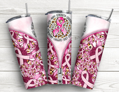 20oz Skinny Tumbler In October wear pink and watch football Sublimation Designs Tumbler Sublimation CaldwellArt 