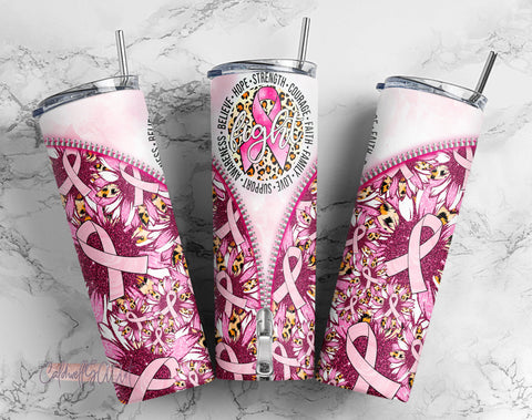 20oz Skinny Tumbler In October wear pink and watch football Sublimation Designs Tumbler Sublimation CaldwellArt 