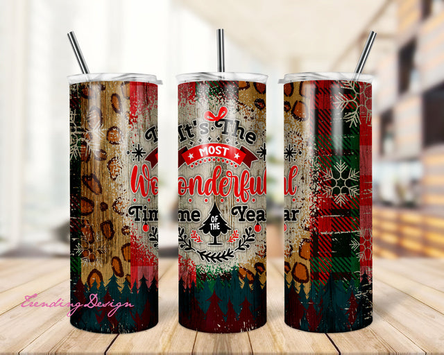 20oz Skinny Tumbler It's The Most Wonderful Time Of The Year PNG Sublimation Designs, Christmas Tumbler wrap Sublimation TrendingDesign 