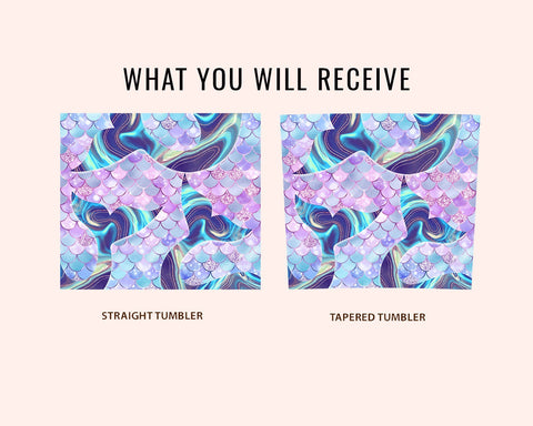 20oz Skinny Tumbler Kids Mermaid Designs Template Straight PNG File Download Mermaid Tails Under Sea Scales tumbler design Sublimation CaldwellArt 