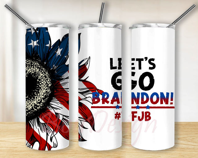 20oz Skinny Tumbler Let's Go Brandon, Tumbler Sublimation Design, Funny Anti Biden Meme Tumbler Wrap, Straight & Tapered Tumbler Design Sublimation BouDesign 
