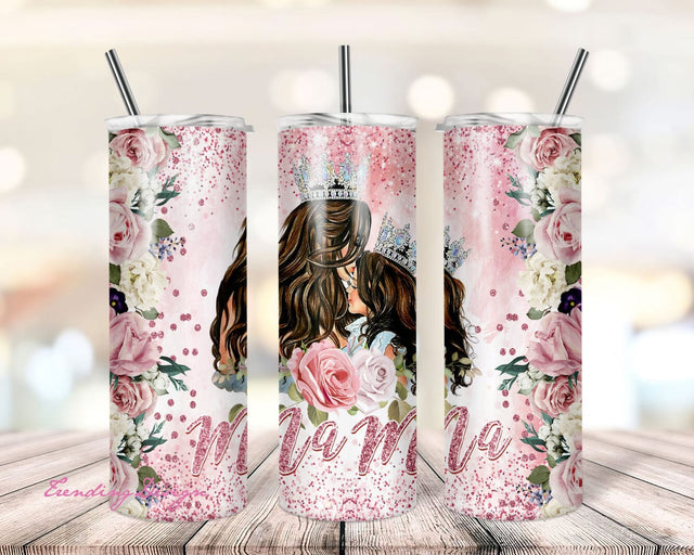 20oz Skinny Tumbler Mama Glitter Boho Floral PNG Sublimation, Mom, Designs, Daughter, Son, Parents, Girl, Boy Tumbler Png Digital Download Sublimation TrendingDesign 