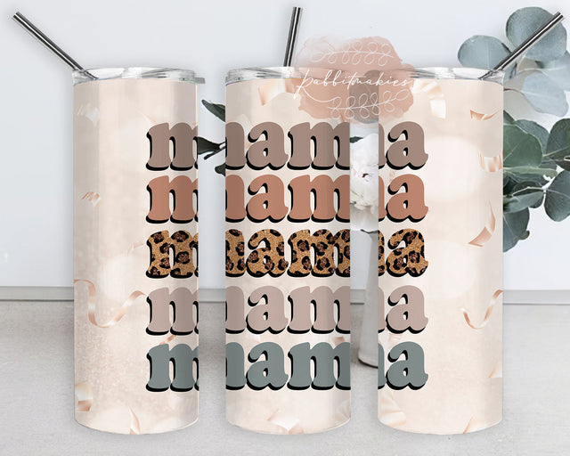 20oz Skinny Tumbler Mama, Mother's Day Tumbler Png, Mama Leopard Design Png, Mama Sublimation Design for Straight, Digital Download Sublimation Rabbitmakies 