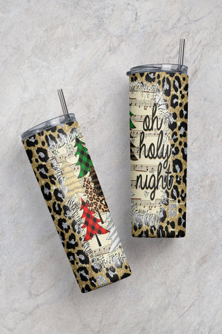 20oz Skinny Tumbler Oh Holy Night Christmas Nativity Scene PNG Sublimation Designs Wrap, Christian Religious Design Png File Straight Sublimation CaldwellArt 