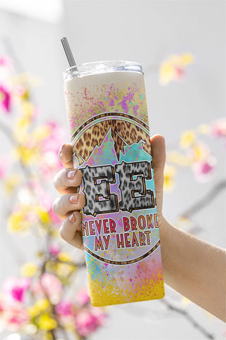 20oz Skinny Tumbler Png,Leopard Beer Tumbler ,20oz Slim Tumbler Full Wrap Sublimation Design Beer Never Broke My Heart Sublimation CaldwellArt 