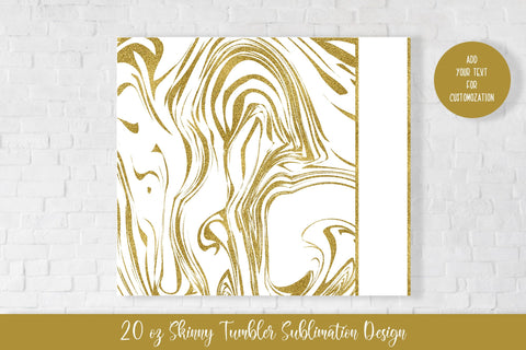 20oz Skinny Tumbler Sublimation Design. Gold Marble v.1 Sublimation Vera Fedorova 