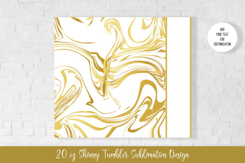 20oz Skinny Tumbler Sublimation Design. Gold Marble v.2 Sublimation Vera Fedorova 