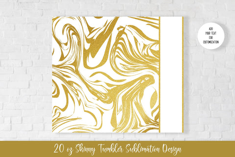 20oz Skinny Tumbler Sublimation Design. Gold Marble v.3 Sublimation Vera Fedorova 