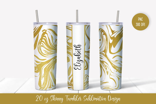 20oz Skinny Tumbler Sublimation Design. Gold Marble v.3 Sublimation Vera Fedorova 
