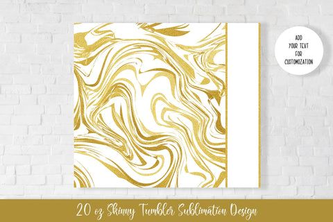 20oz Skinny Tumbler Sublimation Design. Gold Marble v.4 Sublimation Vera Fedorova 