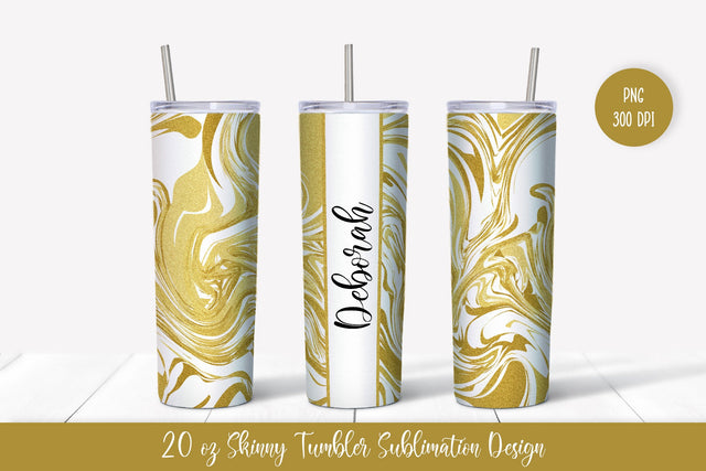 20oz Skinny Tumbler Sublimation Design. Gold Marble v.5 Sublimation Vera Fedorova 