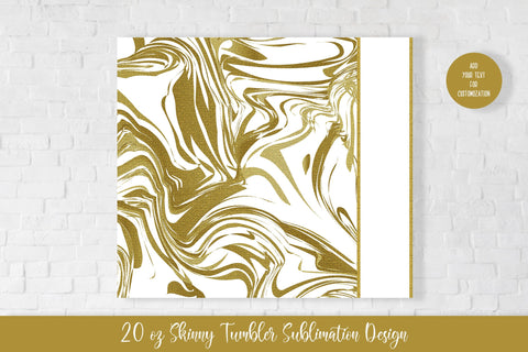20oz Skinny Tumbler Sublimation Design. Gold Marble v.6 Sublimation Vera Fedorova 