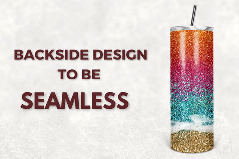 20oz Skinny Tumbler Sublimation Design, Sunset Beach Glitter Tumbler Straight/Warped PNG Digital Download Sublimation TumblersByPhill 