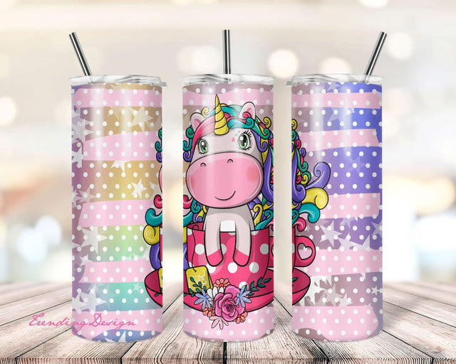 20oz Skinny Tumbler Sublimation Design, Unicorn Tumbler Digital Download, Instant Download, Tumbler PNG Template, Commercial Use Sublimation TrendingDesign 
