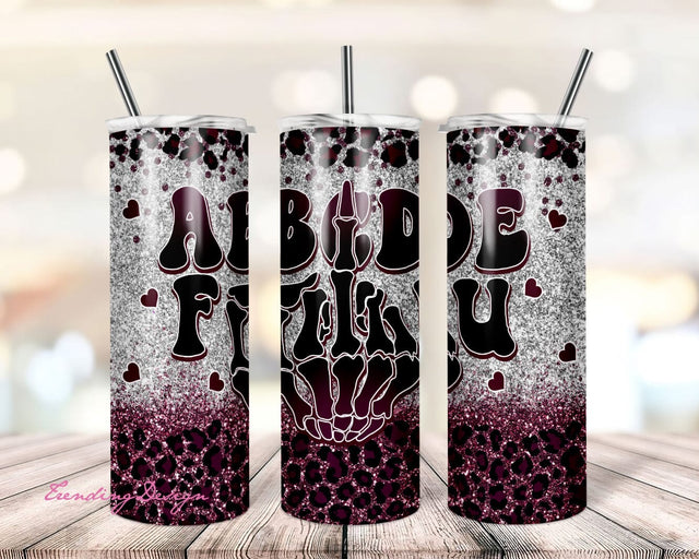 20oz Skinny Tumbler Sublimation Designs ABCFU LEOPARD For Straight / Tapered PNG Files, Digital Download Sublimation TrendingDesign 