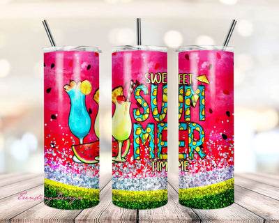20oz Skinny Tumbler Sublimation Designs Glitter Watermelon Sweet Summer Time Tumbler for Straight/Tapered Tumbler Design - PNG Sublimation TrendingDesign 