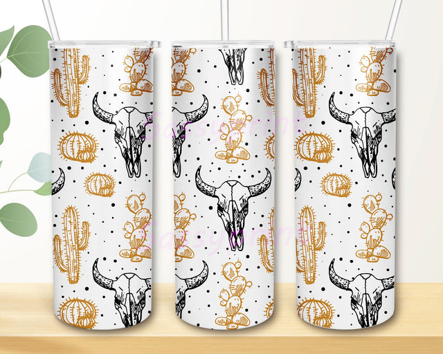 20oz Skinny Tumbler Sublimation Designs Highland Cow Boho Abstract Tumbler for Straight Tumbler PNG File Digital Download Aesthetic Cactus Sublimation sassyprint 