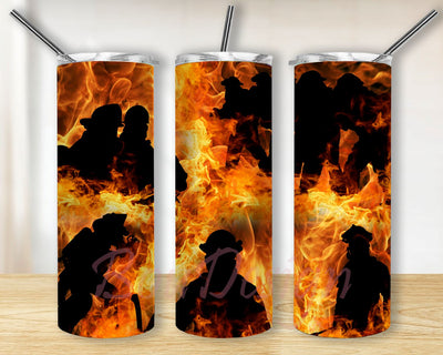 20oz Skinny Tumbler Sublimation Designs Patriotic American Firefighter Tumbler for Straight/Tapered Tumbler Design - PNG Digital Download Sublimation BouDesign 