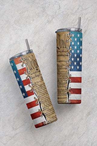 20oz Skinny Tumbler Sublimation Designs Patriotic American We The People Constitution for Straight/Tapered Tumbler PNG File Digital Download Sublimation CaldwellArt 