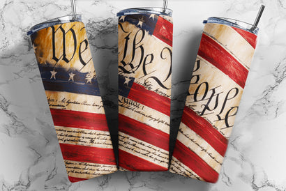 20oz Skinny Tumbler Sublimation Designs Patriotic American We The People Constitution for Straight/Tapered Tumbler PNG File Digital Download Sublimation TumblersByPhill 