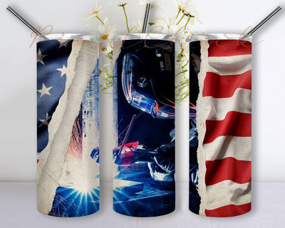 20oz Skinny Tumbler Sublimation Designs Patriotic American Welder for Straight Tapered Tumbler PNG File Digital Download Sublimation PixelChick 