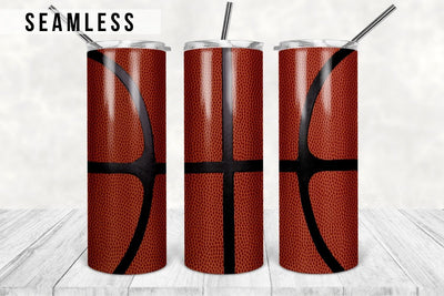 20oz Skinny Tumbler Sublimation Designs Seamless Basketball for Straight/Tapered Tumbler Design - PNG Sublimation TumblersByPhill 