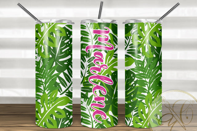 20oz Skinny Tumbler Sublimation Pattern Botanic / Tropical Leaves Sublimation Marlene Campos 
