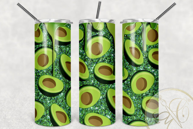 20oz Skinny Tumbler Sublimation Pattern Holographic Green Glitter Sublimation Marlene Campos 