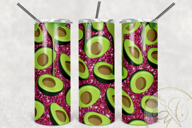20oz Skinny Tumbler Sublimation Pattern Holographic Hot Pink Glitter Sublimation Marlene Campos 