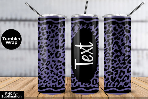 20oz Skinny Tumbler Sublimation Wrap Dark Blue Light Leopard Crayon Design Sublimation Sublimatiz Designs 