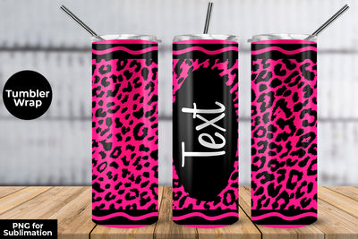 20oz Skinny Tumbler Sublimation Wrap Fluorecent Rose Leopard Crayon Design Sublimation Sublimatiz Designs 