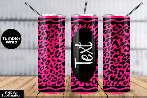 20oz Skinny Tumbler Sublimation Wrap Fluorecent Rose Leopard Crayon Design Sublimation Sublimatiz Designs 
