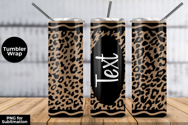 20oz Skinny Tumbler Sublimation Wrap Leopard Crayon Design Sublimation Sublimatiz Designs 