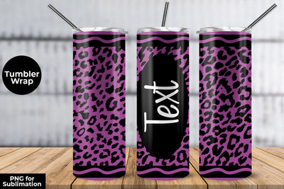 20oz Skinny Tumbler Sublimation Wrap Light Violet Leopard Crayon Design Sublimation Sublimatiz Designs 