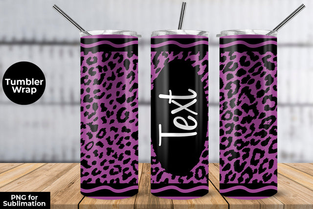 20oz Skinny Tumbler Sublimation Wrap Light Violet Leopard Crayon Design Sublimation Sublimatiz Designs 