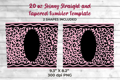 20oz Skinny Tumbler Sublimation Wrap Pale Lilac Leopard Crayon Design Sublimation Sublimatiz Designs 