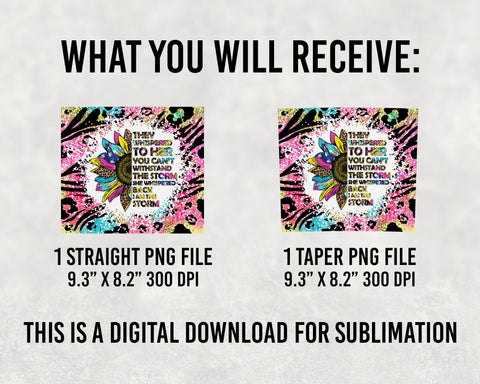 20oz Skinny Tumbler They Whispered To Her Leopard Tie Dye PNG Sublimation Design, Strong Woman, Butterfly Tumbler Sublimation BOO-design 