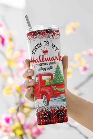 20oz Skinny Tumbler This is my Hallmark Christmas Movie Watching PNG, Christmas Red Truck Tumbler Png Instant Download, Sublimation Designs Sublimation CaldwellArt 
