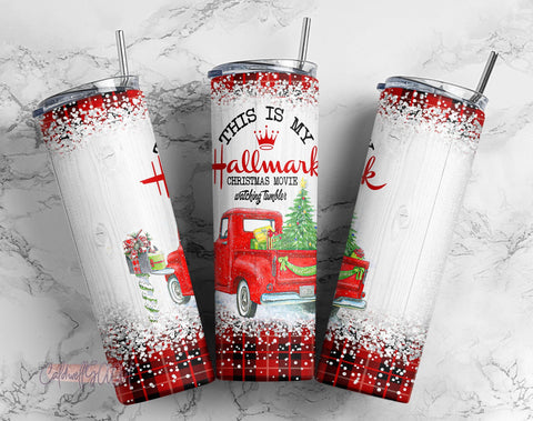 20oz Skinny Tumbler This is my Hallmark Christmas Movie Watching PNG, Christmas Red Truck Tumbler Png Instant Download, Sublimation Designs Sublimation CaldwellArt 