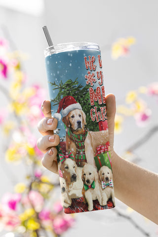20oz Skinny Tumbler We Woof You a Merry Christmas PNG Sublimation Designs Wrap, Merry Woofmas, Dog Lover Gift Png Sublimation CaldwellArt 