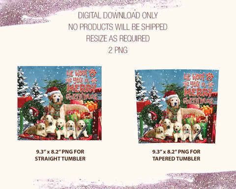 20oz Skinny Tumbler We Woof You a Merry Christmas PNG Sublimation Designs Wrap, Merry Woofmas, Dog Lover Gift Png Sublimation CaldwellArt 