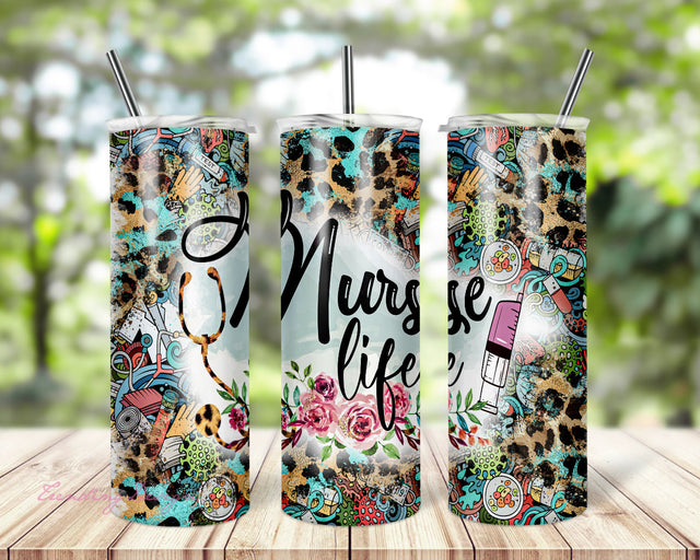 20oz Skinny tumbler wrap / Nurse Life wrap / Nurse Tumbler wrap / Downloadable PNG sublimation / Nurse Life Sublimation TrendingDesign 