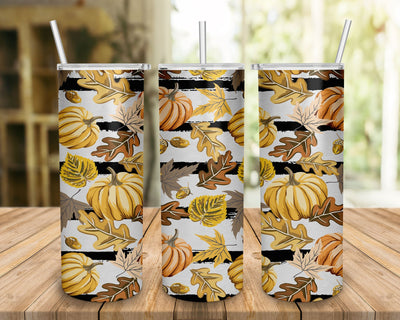 20oz Skinny Tumbler Wrap Sublimation, Fall Pumpkin Tumbler, Thanksgiving Pumpkin Png SVG BOO-design 